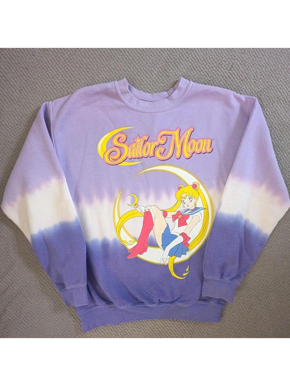 Sailor Moon Lavender Tie-Dye Graphic Sweatshirt Size S